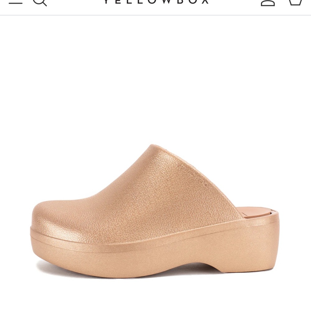 Yellow Box Women's Metallic Gold Mules